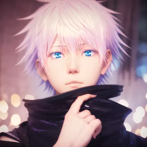 (masterpiece:1.1), (best quality:1.1), (ultra highres:1.0) ,(8k resolution:1.2),(realistic:1.0),(ultra detailed1:1), (sharp focus1:0), (RAW photo:1.1), (lighting:1:1), Tokyo street, (night:1:1),

gojou_satoru,_\(Jujutsu Kaisen\) 1boy, bangs, blue_eyes, bokeh,  bust, chromatic_aberration, depth_of_field, eyebrows_visible_through_hair, face, hair_between_eyes, looking_at_viewer, male_focus, motion_blur, parted_lips, photo_\(medium\), white_hair, short_hair,

<lora:Gojo_satoru:0.85>