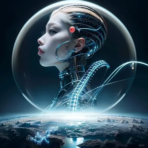 complex 3d render ultra detailed of a beautiful porcelain profile woman android face, cyborg, robotic parts, 150 mm, beautiful studio soft light, rim light, vibrant details, luxurious cyberpunk, lace, hyperrealistic, anatomical, facial muscles, cable electric wires, microchip, elegant, beautiful background, octane render, H. R. Giger style, 8k, best quality, masterpiece, illustration, an extremely delicate and beautiful, extremely detailed ,CG ,unity ,wallpaper, (realistic, photo-realistic:1.37),Amazing, finely detail, masterpiece,best quality,official art, extremely detailed CG unity 8k wallpaper, absurdres, incredibly absurdres, <lora:japaneseDollLikeness_v10:0.1>, <lora:koreanDollLikeness_v10:0.5>, robot, silver halmet, full body