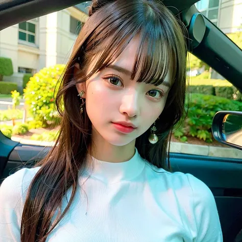 (best quality, masterpiece:1.2), ultra high detailed face, (realistic, photorealistic:1.4), 1girl in a sports car, solo, beautiful detail, <lora:japanesedolllikenessV1_v15:1>, 8k, RAW Photo, CG, full body, long hair, (intricate details:1.1), ultra detail beatiful eyes, earrings