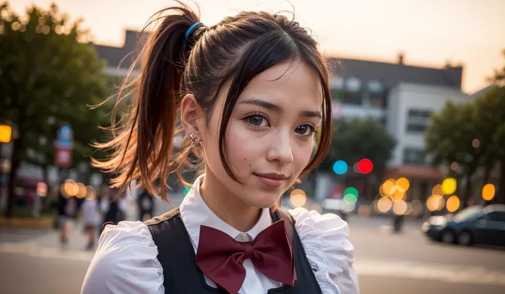 {koreanDollLikeness_v10:0.3},{taiwanDollLikeness_v10:0.2},(8k, RAW photo, best quality, masterpiece:1.2), (realistic, photo-realistic:1.37), ultra-detailed,
1 girl,cute, solo,beautiful detailed sky,detailed cafe,night,sitting,dating,(nose blush),(smile:1.1),(closed mouth)
medium breasts,beautiful detailed eyes,(collared shirt:1.1), bowtie,pleated skirt,(ponytail :1.2),floating hair
(see on the viewer),ultra wide angle,200mm