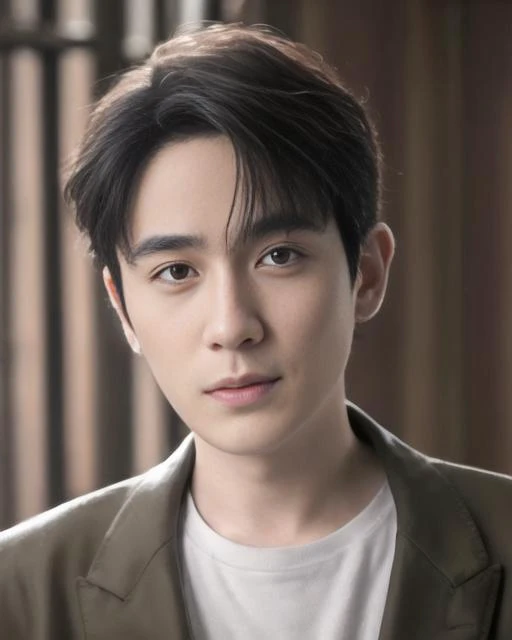 zhuly,1man, <lora:zhuyllora:0.8>, 1man, a 30 y.o male blurry, depth_of_field, perfect lighting, solo, realistic, looking_at_viewer, black_hair,zhuly,1man, asian, closed_mouth, 3d, red_border, multiple_torii, simple_background,soft lighting, masterpiece, best quality, 8k uhd, dslr, film grain, Fujifilm XT3 photorealistic painting art by midjourney and greg rutkowski