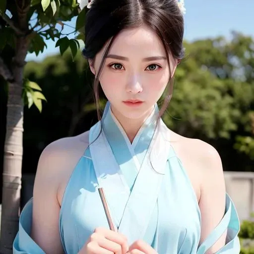under body ,high resolution,(8k, best quality, masterpiece:1.2), (realistic, photo-realistic:1.2),the whole body,detailed face,(delicate texture, pattern, hanfu),  <lora:yumikoliu:1>