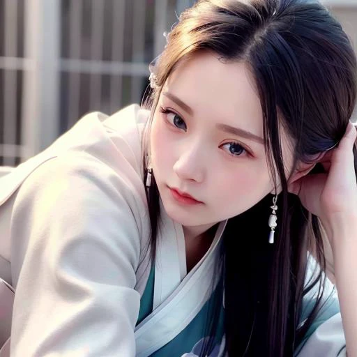 under body ,high resolution,(8k, best quality, masterpiece:1.2), (realistic, photo-realistic:1.2),the whole body,detailed face,(delicate texture, pattern, hanfu), <lora:yumikoliu:1>