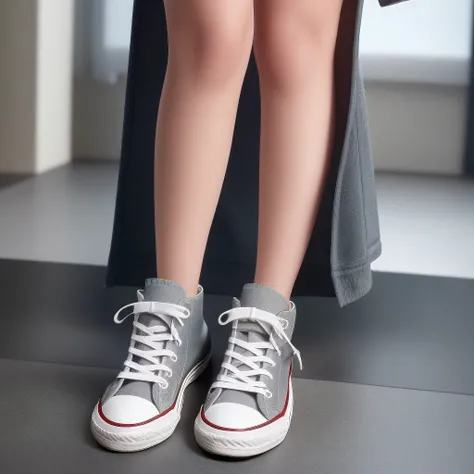 (masterpiece, finely detailed beautiful legs: 1.2), (in the bedroom, lower body photos, Converse high-top canvas shoes with black pantyhose and canvas hot pants, wear a collar around the neck, gray tank top), volumetric lighting, latex choker, high top sneakers, canvas boots,black pantyhose, gray canvas hot pants, gray sports bra, denim shorts, hyper detailed, highly detailed, beautiful, small details, ultra detailed, best quality, sharp, digital illustration, detailed, realism, 4k, 8k, trending on artstation, good anatomy, beautiful lighting, award-winning, photorealistic, realistic shadows, realistic lighting, beautiful lighting, raytracing, intricate details, moody, rule of thirds, masterpiece, (illustration:1.1), highres, (extremely detailed CG, unity, 8k wallpaper:1.1), ultra realistic, masterpiece, bokeh, extremely detailed, intricate, zoomout, colorful, vibrant colors