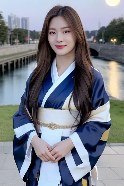 <lora:staycSeeun:1>,Seeun,pov,RAW photo,physically-based rendering,(8k, best quality, masterpiece:1.2),octane render,extremely detailed CG unity 8k wallpaper,rim ligh,dark outdoor,streets,standing,(night,full moon:1.5),(long twist hair:1.2),(a girl is wearing kimono:1.5),hyper realistic detail shiny skin,ultra detailed,(ultra realistic:1.5),(looking at viewer:1.4),(intricate:1.2),(photorealistic:1.4),1girl,(skinny:1.3),detailed background,smile