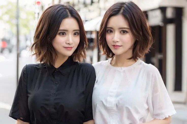 2faer looking at each other, standing in front of a store, (upper body:1.6), medium shot
AND
2faer looking at each other, wearing a black blouse, dress, (small breasts:1.1), carrying a ((lv bag)), light smile
AND
2faer looking at each other, wearing a white blouse, short skirt, (small breasts:1.1), carrying a brown ((lv bag)),
<lora:chillFaer_v20:0.87>, beautiful woman, best quality, ultra high res, 8K, masterpiece, sharp focus, clear gaze