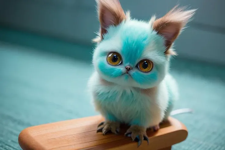 Gizmo, android, Puss in Boots, Furby, beautiful detailed eyes, masterpiece, best quality, ultra-detailed