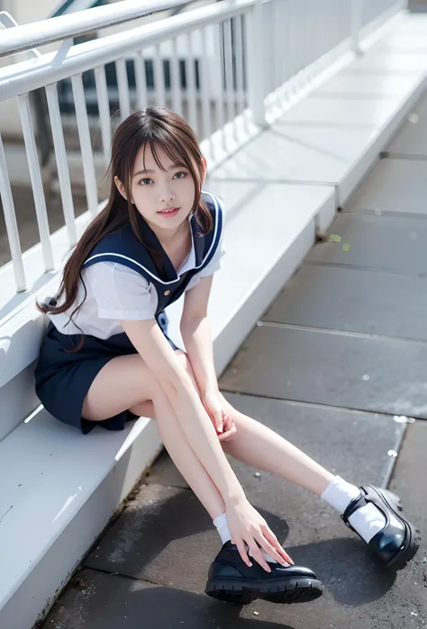 (((medium hair))), best quality, 8K, HDR, highres, absurdres:1.2, blurry background, bokeh:1.2, Photography, (RAW photo:1.2), (photorealistic:1.4), (masterpiece:1.3), (intricate details:1.2), 1girl, solo, japanese girl, delicate, beautiful detailed, (detailed eyes), (detailed facial features), petite, (((small breasts))), skin tight, (looking_at_viewer), from_front, (skinny), (best quality:1.4), (ultra highres:1.2), cinema light, (extreme detailed illustration), (lipgloss, best quality, ultra highres, depth of field, caustics, Broad lighting, natural shading, 85mm, f/1.4, ISO 200, 1/160s:0.75),1girl, solo, <lora:no117Girl_no117:0.35>, <lora:shojovibe_v11:0.25>, (((blue vest))) <lora:yurisaLora_v40:0.15>, <lora:fashionGirl_v47:0.15>, smile, school uniform, necklace,