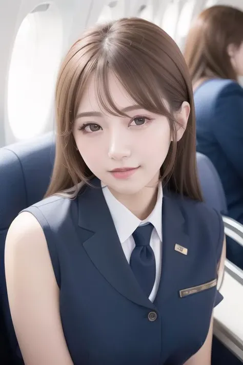 1girl,ultra high res,(best quality, masterpiece:1.2),ultra-detailed,(real person,fashion photography portrait,photograph), (pleasure face:1.3,enchanting smile), looking at viewer,long hair,(flight attendant uniform),airport, lounge,
<lora:Pure_ Innocent_ girl2:0.5>,korean face,long hair, 18 years old,detailed face, (realistic, photo-realistic:1.3),small breasts,8k,beautiful face,kpop,oval face,light makeup,Korean name tag,big name name tag,