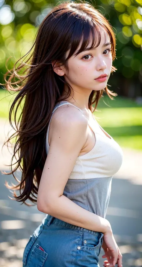 (8k, RAW photo, best quality, masterpiece:1.2), (realistic, photo-realistic:1.37, photorealistic:1.37), beautiful detailed eyes, big forhead, blank stare, flower on hair, best quality, blurry_background, photo_medium, motion_blur,1girl ,Long hair, hair_ornament, hairclip, solo, blue_eyes, soft, small breasts, <lora:japanesedolllikenessV1_v15:0.3>, <lora:breastinclassBetter_v13:0.1>, <lora:chilloutmixss_xss10:0.3>