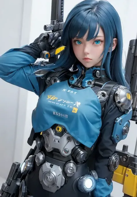 ((best quality)), ((masterpiece)), (detailed),50mm lens,1girl, (detailed face), (detailed eyes), mecha,ninja,upper body,wallpaper,blue fire,gear, holding a gun,cyberpunk girl, (beautiful face),small breasts ,by style ArtStation, bright blue-green eyes,yellow blue hair, nice pose,gloves,
<lora:OC illustration:0.4><lora:koreandolllikeness_V10:0.2> <lora:urbansamuraiv0.14-000002:0.4>