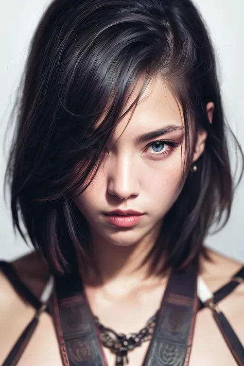 (8k, best quality, masterpiece:1.2), (photorealistic:1.4), RAW photo, best quality, ultra high res, best shadow, (full body:1.4), A short-haired female, japanese armor, Samurai Sword, massive scale stunning environment, horror, dark horror, highly detailed facial features, beautiful and flawless face, perfect eyes