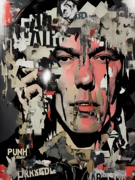 <lora:PunkCollage:1>punk collage of a antropov aleksandr