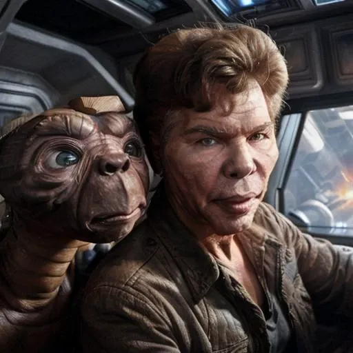 bogdanoff_bros , ET, in millennium falcon <lora:podracing_10:0.6> <lora:ET_v1.4:0.75>