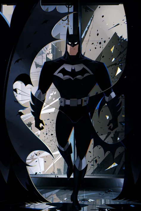 masterpiece,front shot ,black big cloak,
batman jumping through a window, outside, grey bodysuit, utility belt, black gloves, boots,dark night,<lora:batman:0.7>
<lora:Glass:0.8> ,glass,broken glass,(broken window background:1.3),
