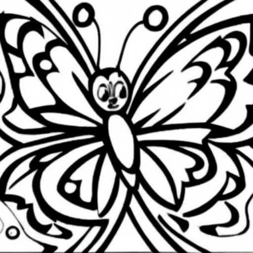 lineart of butterfly, coloring book,
