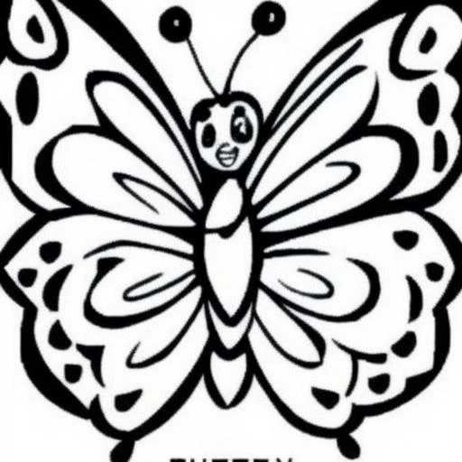 lineart of butterfly, coloring book,