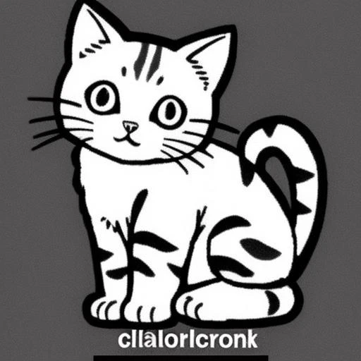 lineart of cat,coloring book,high quality,