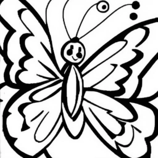 lineart of butterfly,coloring book,high quality,