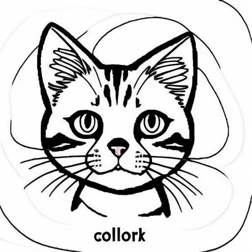 lineart of cat,coloring book,high quality,white background,