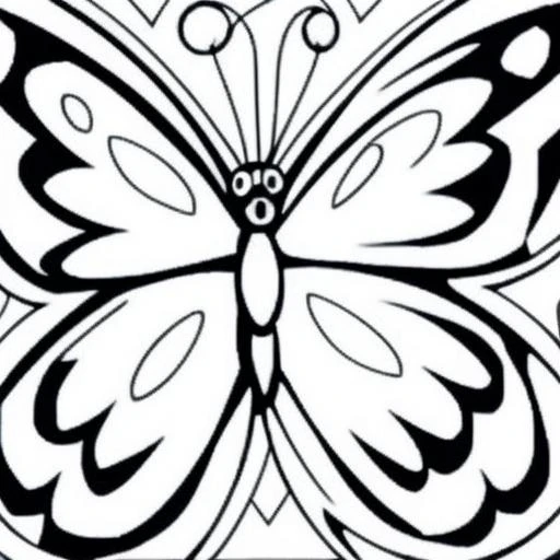 lineart of butterfly, coloring book,