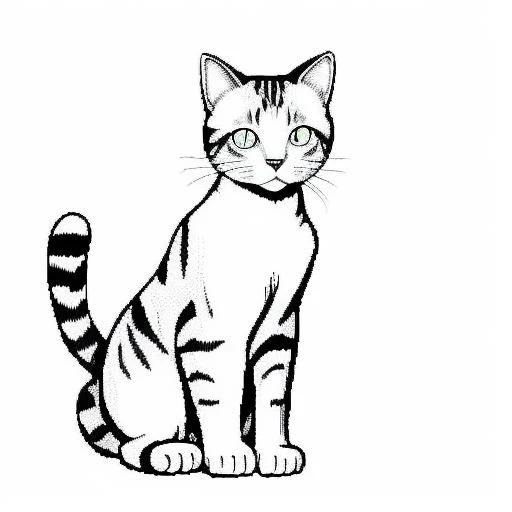 lineart of cat,coloring book,high quality,white background,