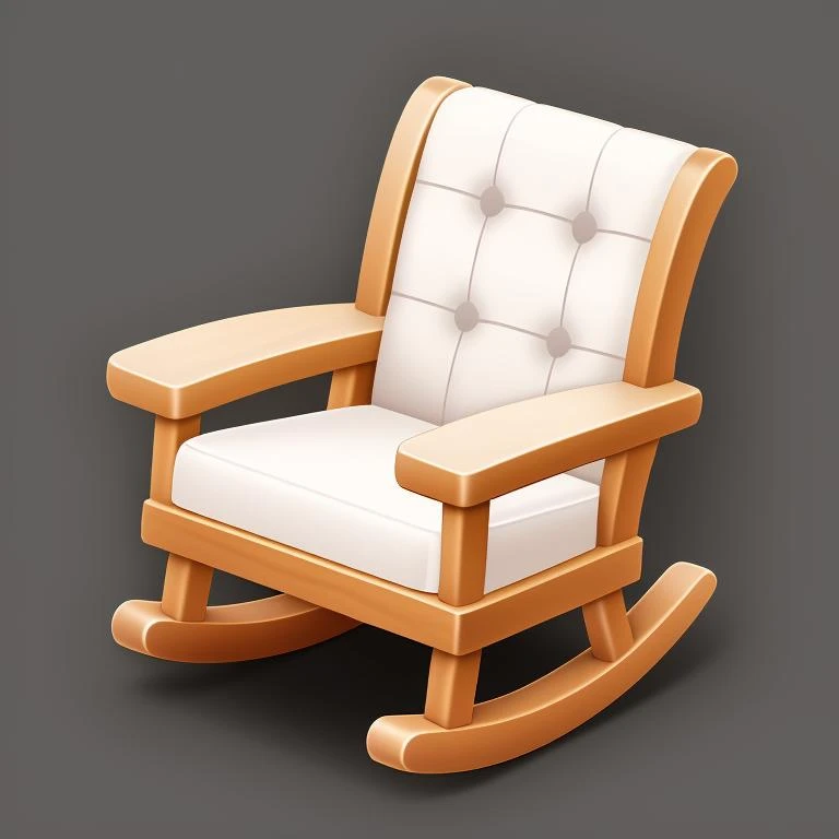 a rocking chair., PIP,Isometric viewing angle, living room background,, masterpiece, best quality, <lora:PIP_icon:0.6>
