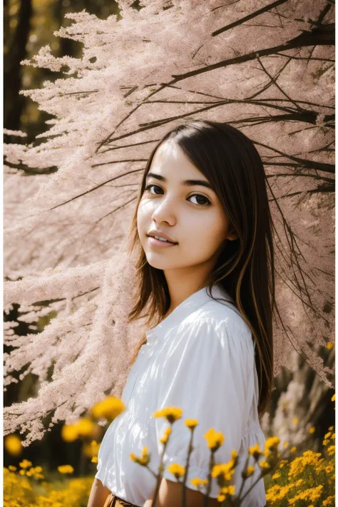 1girl, (by Francis Newton Souza:1.1) , figurativism art, vibrant Abstract, majestic, exquisite, landscape of a Nanopunk Captivating ([The Garden of Eden|Argentina]:1.3) from inside of The Alamo, crowded forest and flower field, Foggy, Ultra Detailed, Light, Gamerpunk, Warm lighting, Depth of field 100mm, White neon hue, (Amber and Mint green:0.7) , halftone texture, Unsplash, contest winner