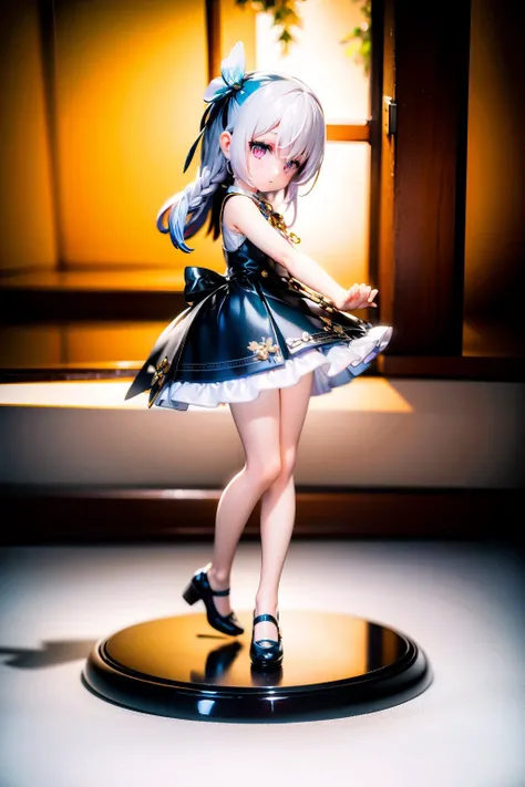 (best quality:1.2),absurdres,(professional photography),ultra-detailed,photorealistic,realistic,detailed PVC figure,ALTER,1girl,(Chibi),(full shot,accurate composition:1.1),(from front,3/4 view),figure pedestal,(cute,adorable),Leaning back with hands stretched out,:|,corn maze,organza,medium brown,box braids,<lora:Toddler_eraser_prodigy_it60_last:-1.2>,octane render,depth of field,beautiful bokeh,<lora:add_brightness:0.7>,soft focus,pale and soft color,pastel and bright tone,nice hands, perfect hands <lora:GoodHands-vanilla:1>