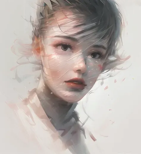 a portrait of a girl in snow, blush face <hypernet:LuisapAbstract_abstractVersion (1):1>