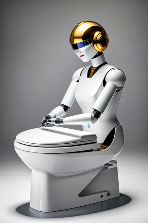 view: from side, a humanoid robot is (sitting on a toilet),
very sharp image, very clear image, high clarity, very sharp fouc, fine detail, masterpiece, best quality, 8k, professional photographer, award winning, Hasselblad, ziess lens, 100mm, front facing spotlight, parallel vertical catchlights,