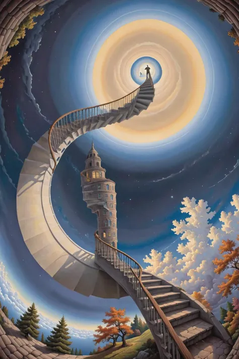<lora:- SDXL - otclillsn_impossible_geo_V1.0:1>,otclillsn,
Spiral to heaven,by Rob Gonsalves,