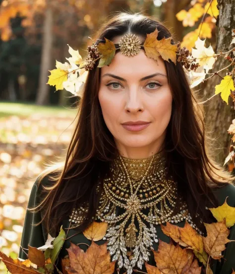 Masterpiece, beautiful arzu_yanardag, drill hair, wearing gold laced dress, autumn, leaves, trees, best quality, samdoesarts, portrait, intricate detail, relaxing, brown eyes, headdress, detailed eyes, big pupils, brown eyes
<lora:arzu_yanardag-000008:0.9>