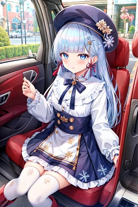 torino aqua, 1girl, bangs, blue eyes, blue hair, blunt bangs, blunt tresses, blush, boots, bow, car, dress, floral print, flower, frills, genshin impact, ground vehicle, hair ornament, hair ribbon, hat, highres, holding, kamisato ayaka, long hair, long sleeves, mole, mole under eye, motor vehicle, neck tassel, ribbon, sidelocks, sitting, snowflake print, solo, thighhighs, tress ribbon,
<lora:torino_aqua-000035:0.6>