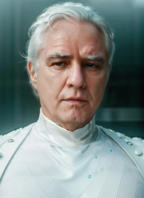 (<lora:MarlonBrandoOld:1>) ,a close up Portrait photo of (mbo1) man with white hair with spit curl, Detailed face, (perfect eyes), (highly detailed skin:1.1), wearing a ((wearing a white futuristic sci-fi superhero costume)), Modelshoot style, Professional Photography, soft lighting, PHOTOREALISTIC, Realistic, sci-fi ice planet background, blurred background, volumetric fog,. RAW, analog style, sharp focus, 8k, HD, DSLR, high quality, Fujifilm XT3, film grain, award winning, masterpiece,