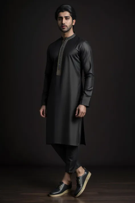 xyzsankurta, (highly detailed:1.3), 1boy, solo, (full body:1.3), Ultra-detail, (highres:1.1), best quality, (masterpiece:1.3), cinematic lighting, (highly detailed face and eyes:1.3), kurta, shalwar, shoe, <lora:xyzsankurta:.75>