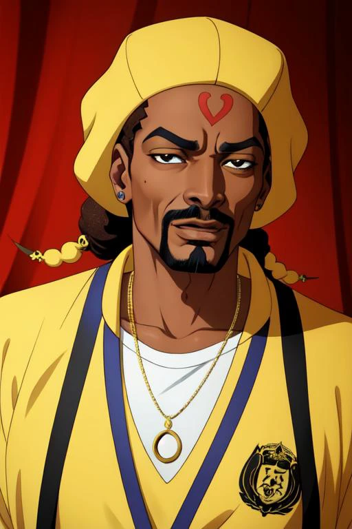 masterpiece, best quality, intricate detail, Snoop Dogg, anime