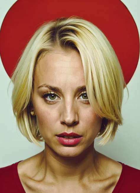 portrait of ((sks woman)) by Flora Borsi in china, tiananmen square style by Flora Borsi, bold, bright colours, blonde haircut, ((Flora Borsi))  by Dorothea Lange  <lora:locon_kaleycuoco_v1_from_v1_64_32:1>