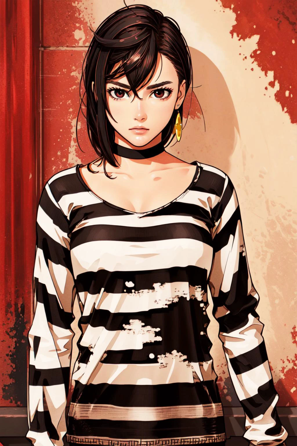 (masterpiece, best quality), intricate details, 8k, artstation, wallpaper, official art, splash art, sharp focus,
1girl, solo, <lora:MomoAyase:0.8>
<lora:prisonerOutfitV2:0.8> priclothes, striped clothes,