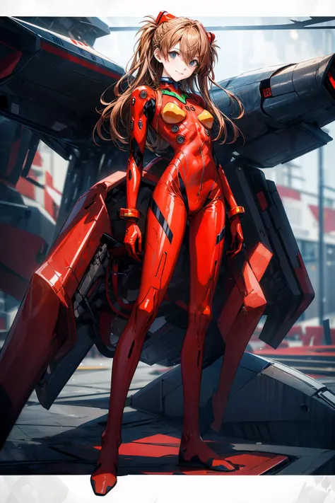absurdres,best quality,1girl,solo,looking at viewer,eye focus,<lyco:GoodHands-beta2:1>,red eyes,light red hair,longo red hair,hair between eyes,red hair,plugsuit,pilot suit,interface headset,red bodysuit,red pilot suit,red plugsuit,(expressionless:1),<lora:souryuuasukalangleyV9:1>,<lora:add_detail:1>,<lora:epi_noiseoffset2:1>,(natural pose:1.5),(red mecha:1.2),<lora:VeryLongLegs_v2:0.3>,(very_long_legs:0.5),(finely detailed beautiful eyes:1.2),smile,