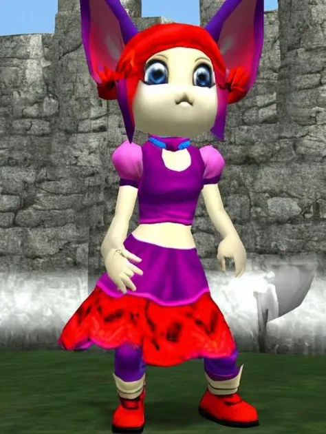 cute girl with rabbit ears hat, trsldamrl style