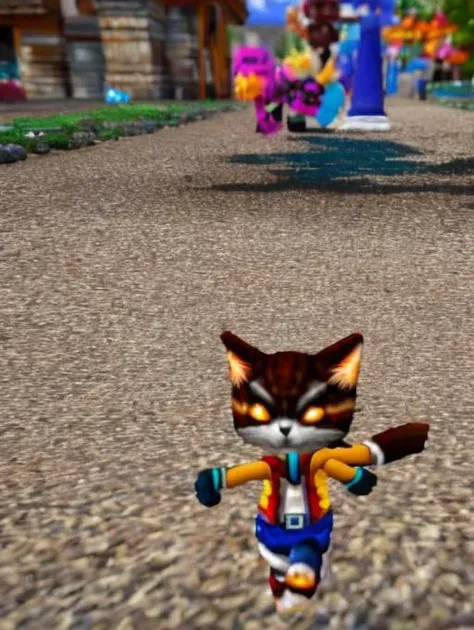 a cute colorful chibi skeleton cat running toward the viewer, bokeh blur background, insanely intricate details, (masterpiece), breathtaking natures art work, trsldamrl style