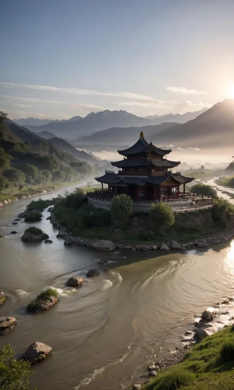 Ancient Chinese houses, Mountains and rivers,