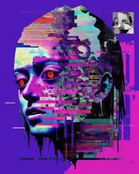 a monster :1.3 , Layers of glitched textures and distorted visuals stack upon each other, creating a multi-dimensional collage that mirrors the intricate layers of breakcore compositions:1.5, layers of glitched textures:1.2, distorted visuals:1.2, stack upon each other:1.1, multi-dimensional collage:1.1, intricate layers:1.1, breakcore compositions:1.2. , breakcore<lora:breakcore_sdxl:1.0>