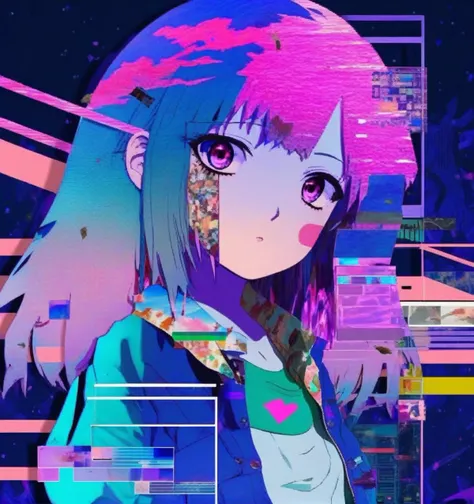 anime girl :1.3 , Layers of glitched textures and distorted visuals stack upon each other, creating a multi-dimensional collage that mirrors the intricate layers of breakcore compositions:1.5, layers of glitched textures:1.2, distorted visuals:1.2, stack upon each other:1.1, multi-dimensional collage:1.1, intricate layers:1.1, breakcore compositions:1.2. , breakcore <lora:breakcore_sdxl:1> (anime girl:1.3) dances across the screen:1.2, movements and form:1.1, constantly shifting and deconstructing:1.1,