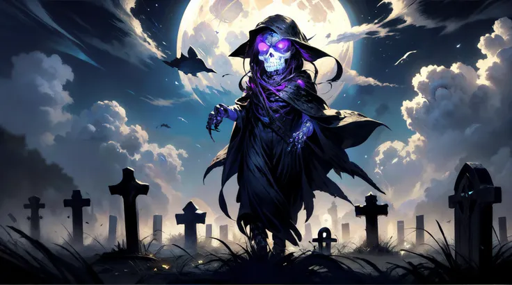 (masterpiece, best quality, fullscreen), [(full body:0.2)::0.3] (photo of a big death [magical being:creature|zombie|skeleton|ghoul}:0.2]:1.5), (Timeless Tendril-laden body with Serpentine head and with several Multi-Jointed Appendages:1.2), (wearing glowing ragged Celestial Cloak:1.4), (look at the viewer), <lora:EFFECT epoxy_skull-batchsize1-bf16:0.4> epoxy_skull, (background cemetery with Whipping black ink clouds and the full moon in the sky:1.5), (High Key lighting:1), <lora:EFFECT Gloomifier_V2_TheGlow:0.6>, <lora:MONSTER Critters:0.8> Critters, , <lora:LIGHT epi_noiseoffset2:0.4>, <lora:QUALITY kkw-better-v1.0a:0.8>, <lora:QUALITY add_detail:0.6>, (Full body Shot, Shallow Focus Shot, Low Angle Shot:[1.2:0.5:0.1]), heavily detailed, (asymmetric composition:1.3), (sharp focus), <lora:EFFECT Magic card fakemtg_label:1> fakemtg, extremely detailed, 4k, trending on artstation, oil painting, 3d render, Photograph, Trace Ink