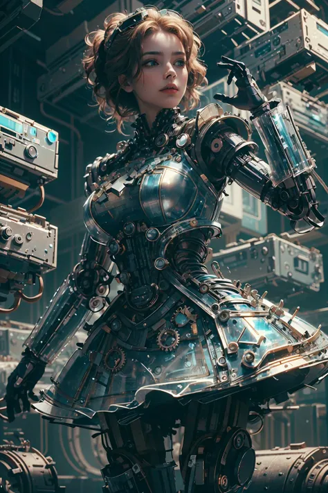 best quality, intricate details, hd, ultra resolution, photo realistic, Clockwork robot French Aristocrat, gears, prosthetics, art by Annita Maslov, Jeremy Enecio,
<lora:GlassTech-20:1>