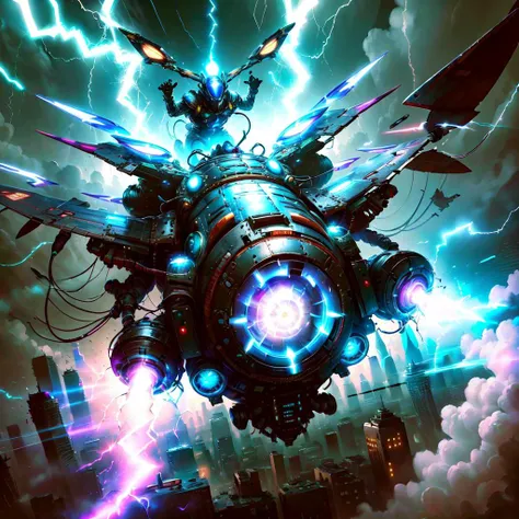 <lora:TeslaPunkAInew:.9> TeslaPunkAI interceptor, flying in skies