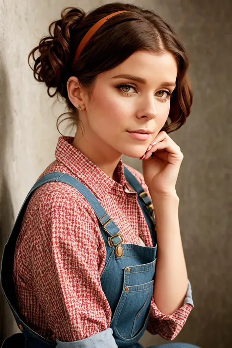analog style, modelshoot style, portrait of (k4tem4r4:0.99) wearing overalls, bold, bright colours,<lora:epiNoiseoffset_v2Pynoise:1.0>