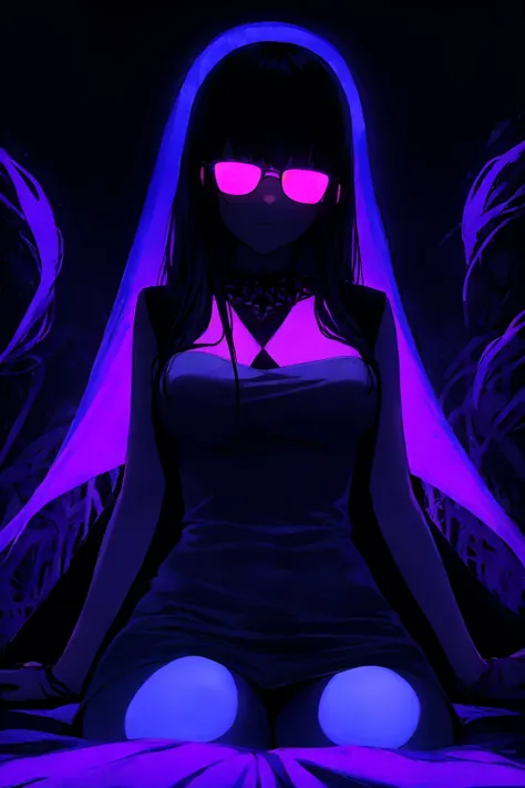 blacklight, 1girl,